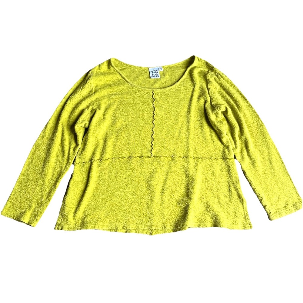 Parsley‎ & Sage Women's Medium Chartreuse Textured Top Artsy Tunic Shirt